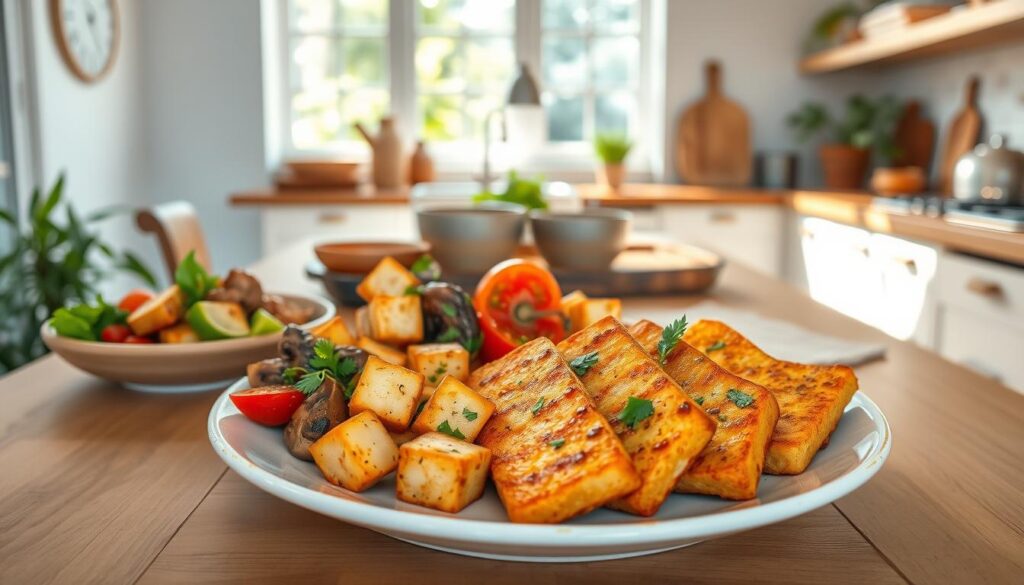 creative tofu and tempeh breakfast