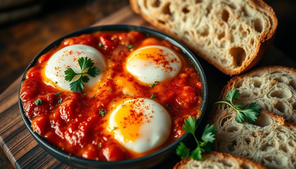 Shakshuka with crusty bread
