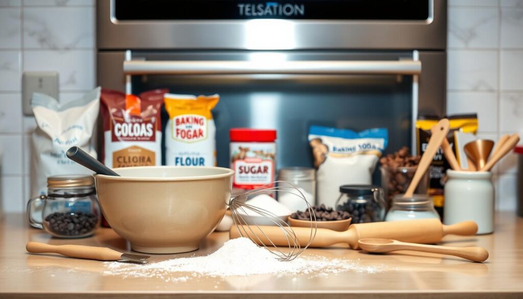 baking ingredients and tools
