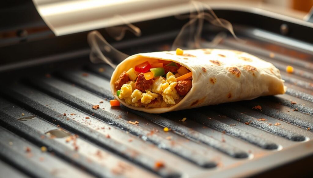 breakfast burrito on Blackstone griddle